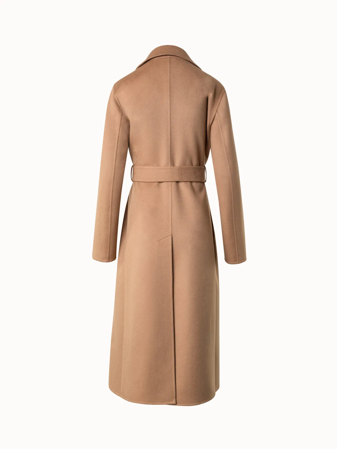 100% Cashmere Wrap Coat in Trench Style