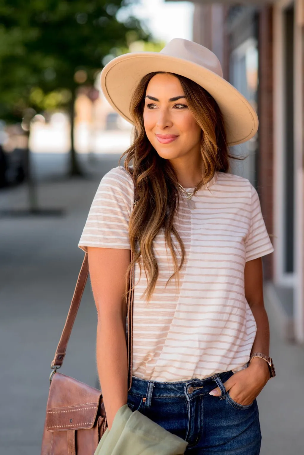 Asymmetrical Striped Tee