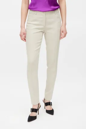 Beige Slim Leg Trouser