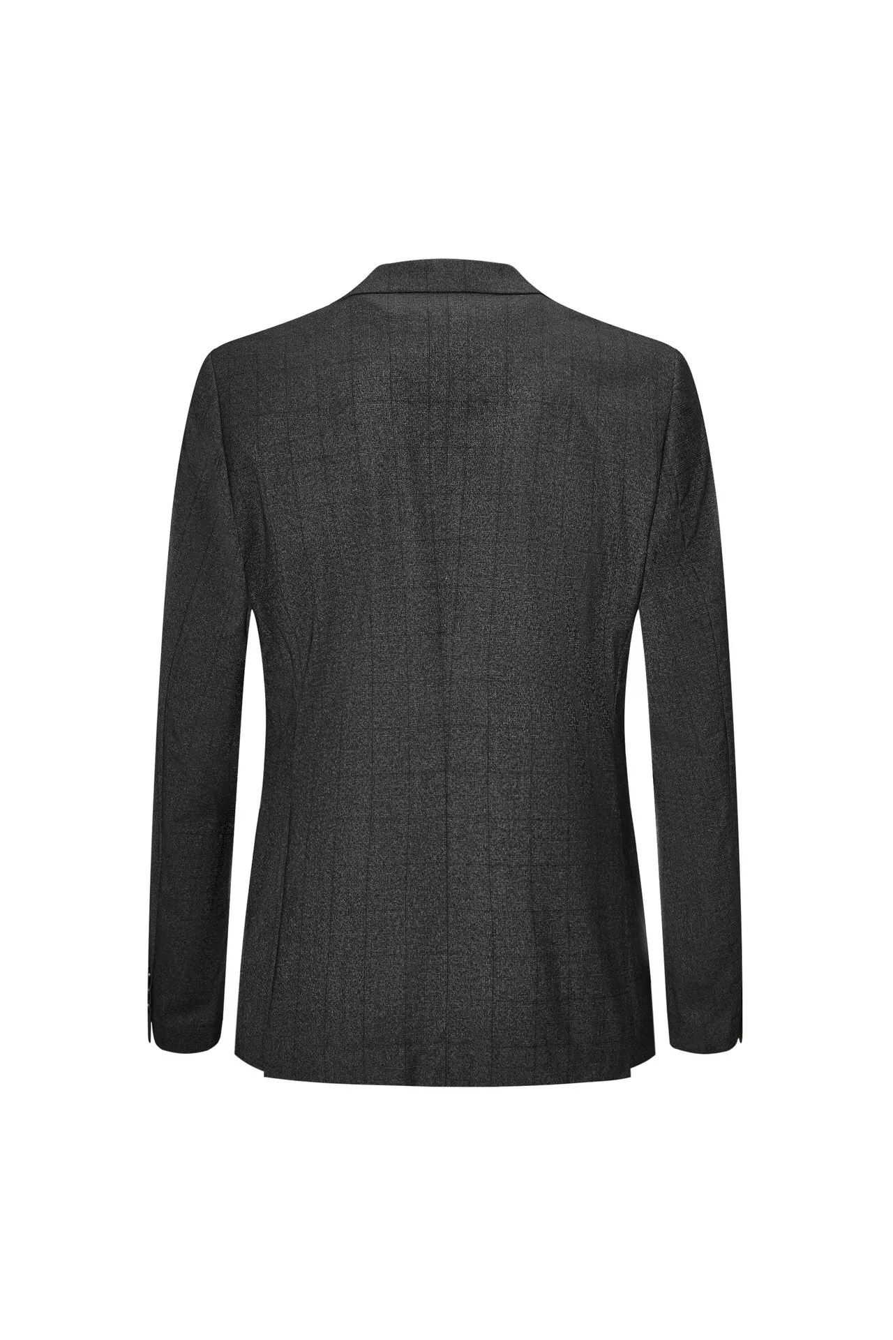 Blended Stretch Grid Check Suit in Slim Fit