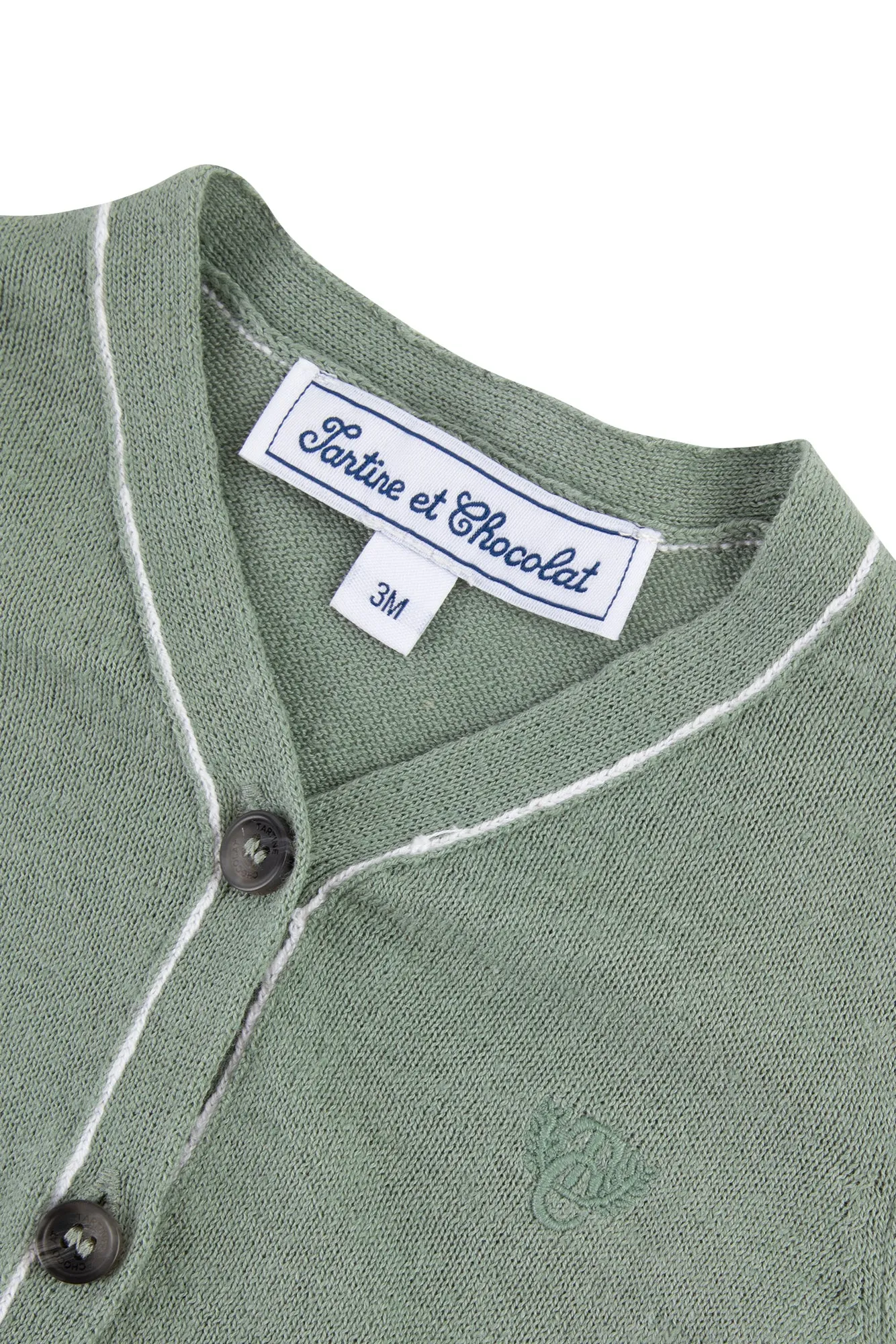 Cardigan - Green Linen