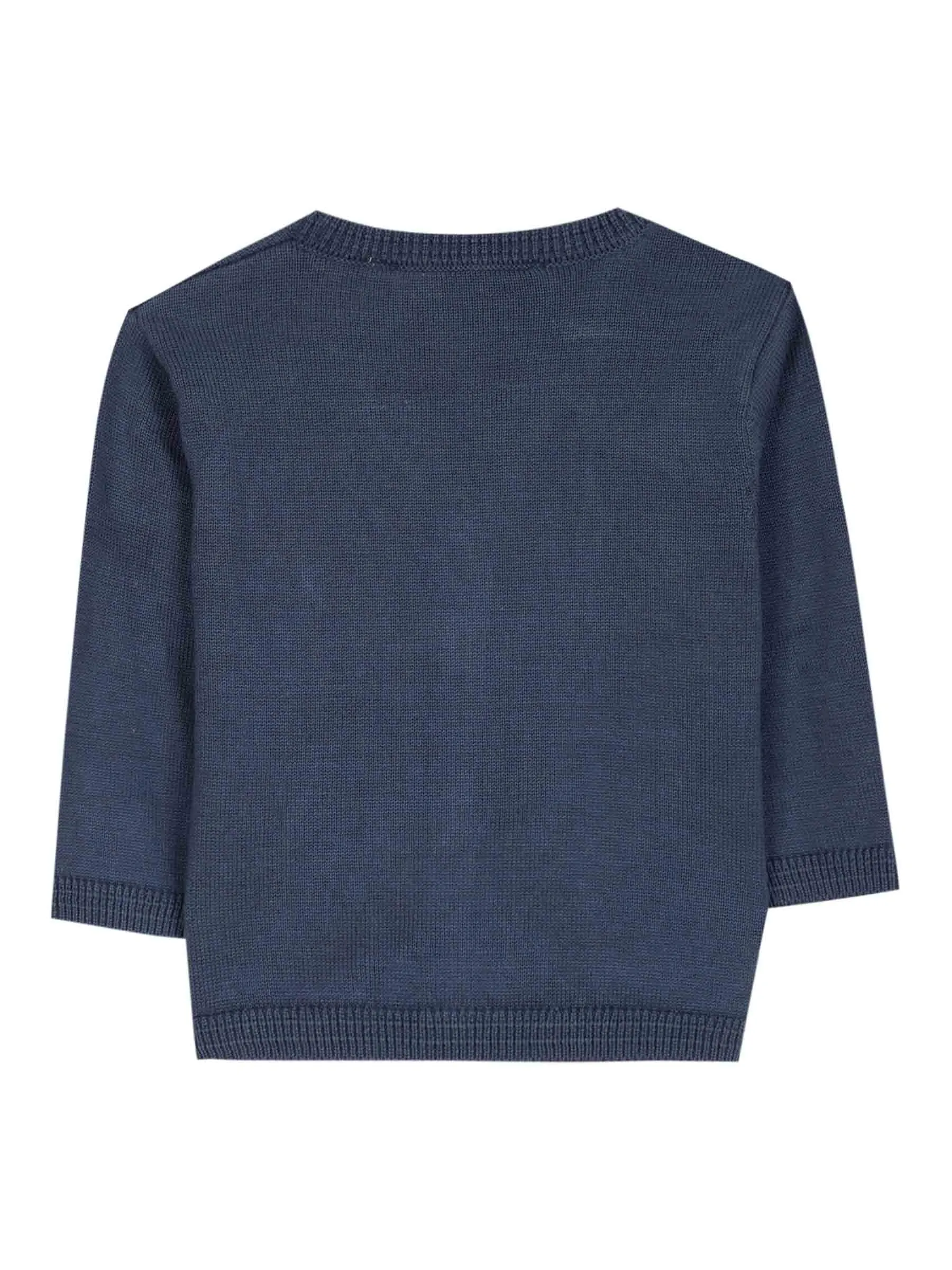 Cardigan - Navy blue cotton knit