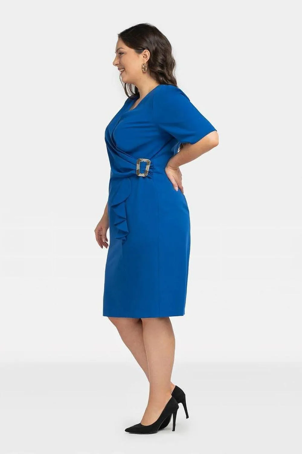 Chic Ruffled Plus Size Marga Pencil Dress