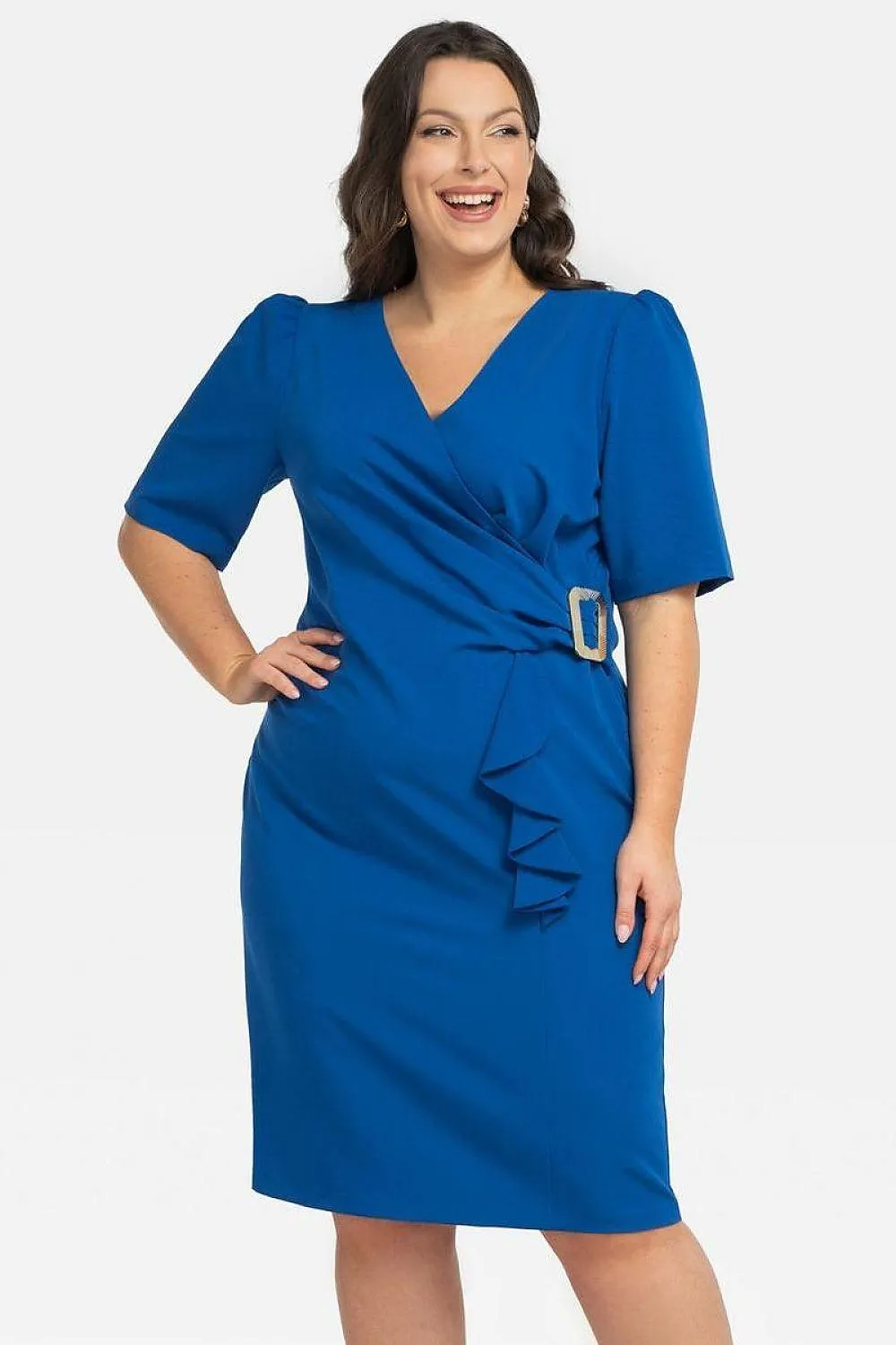 Chic Ruffled Plus Size Marga Pencil Dress