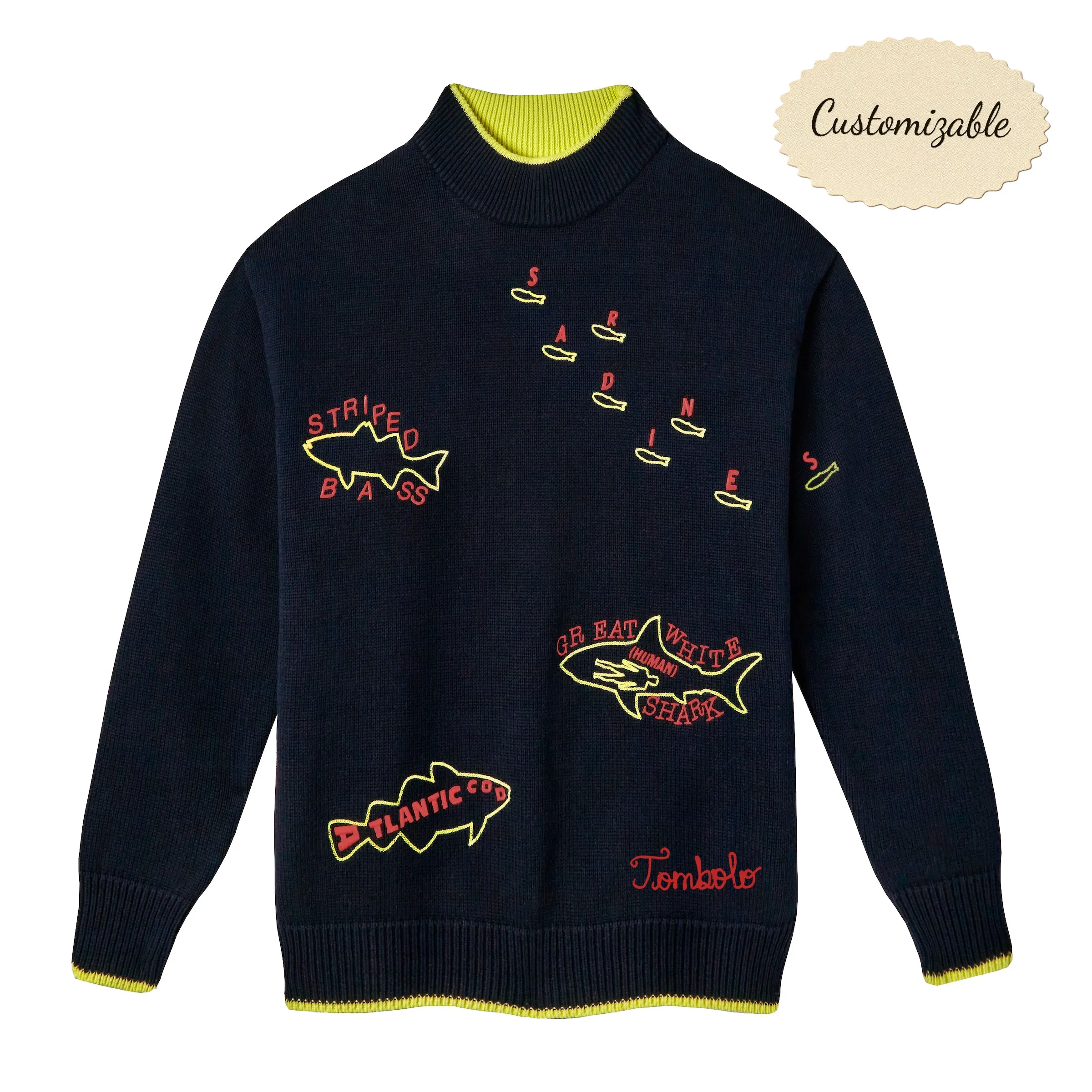 Customizable 'Fishes of the North Atlantic' Sweater