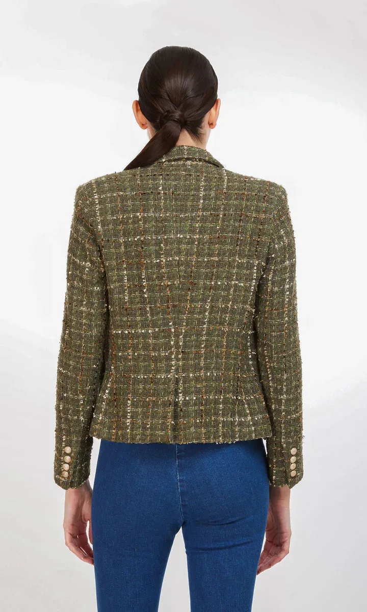 DELILAH TWEED BLAZER - ARMY MULTI