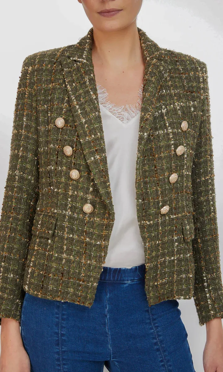 DELILAH TWEED BLAZER - ARMY MULTI