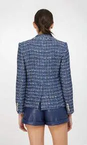 ELIZA TWEED BLAZER - NAVY/WHITE MULTI