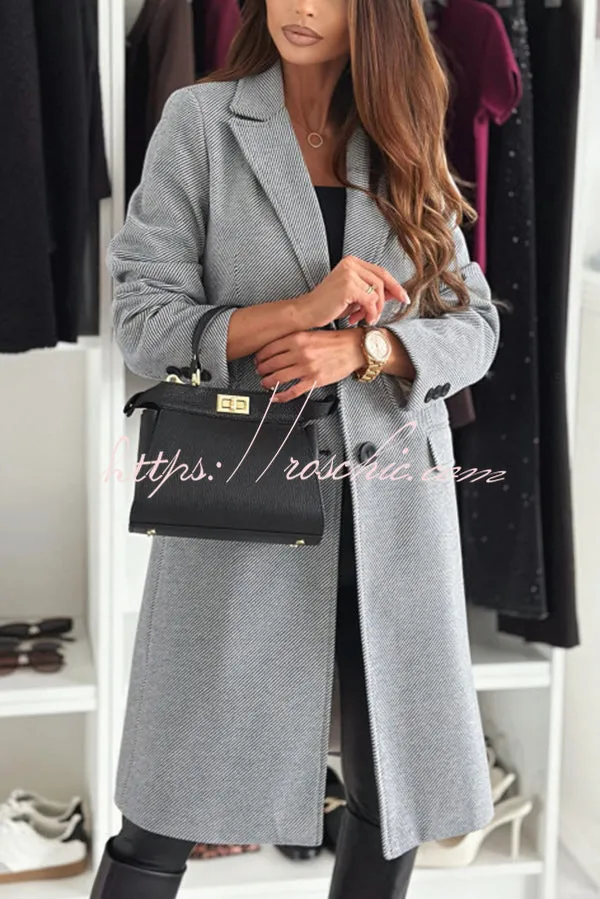 Fashionable Casual Lapel Long Sleeve Single Breasted Loose Coat