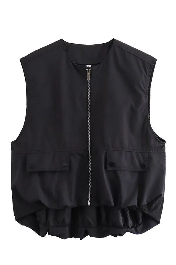 Fashionable Loose Sleeveless Pocket Casual Vest