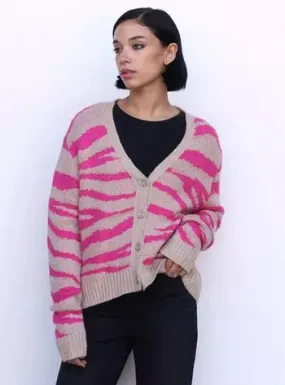 FOSTER CARDIGAN CROP PRINT VEST