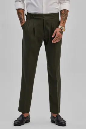 Green Stretch Slim Fit Trousers