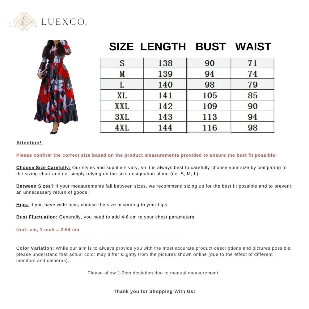 Luexco Floral Maxi Dress Evening Gown