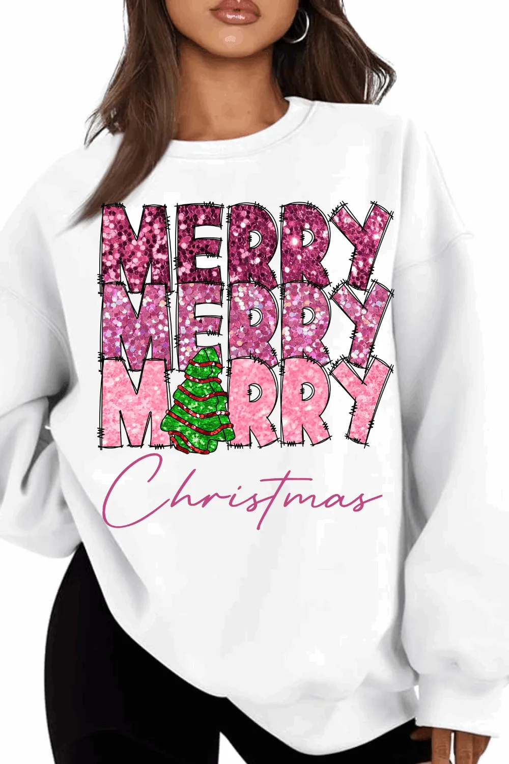 Merry Christmas festive Crewneck Holiday Sweatshirt