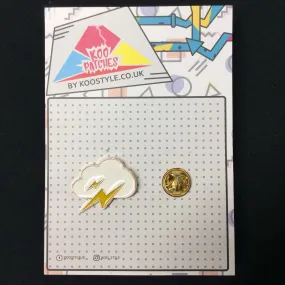 MP0192 - Lightning Bolt Cloud Metal Pin Badge