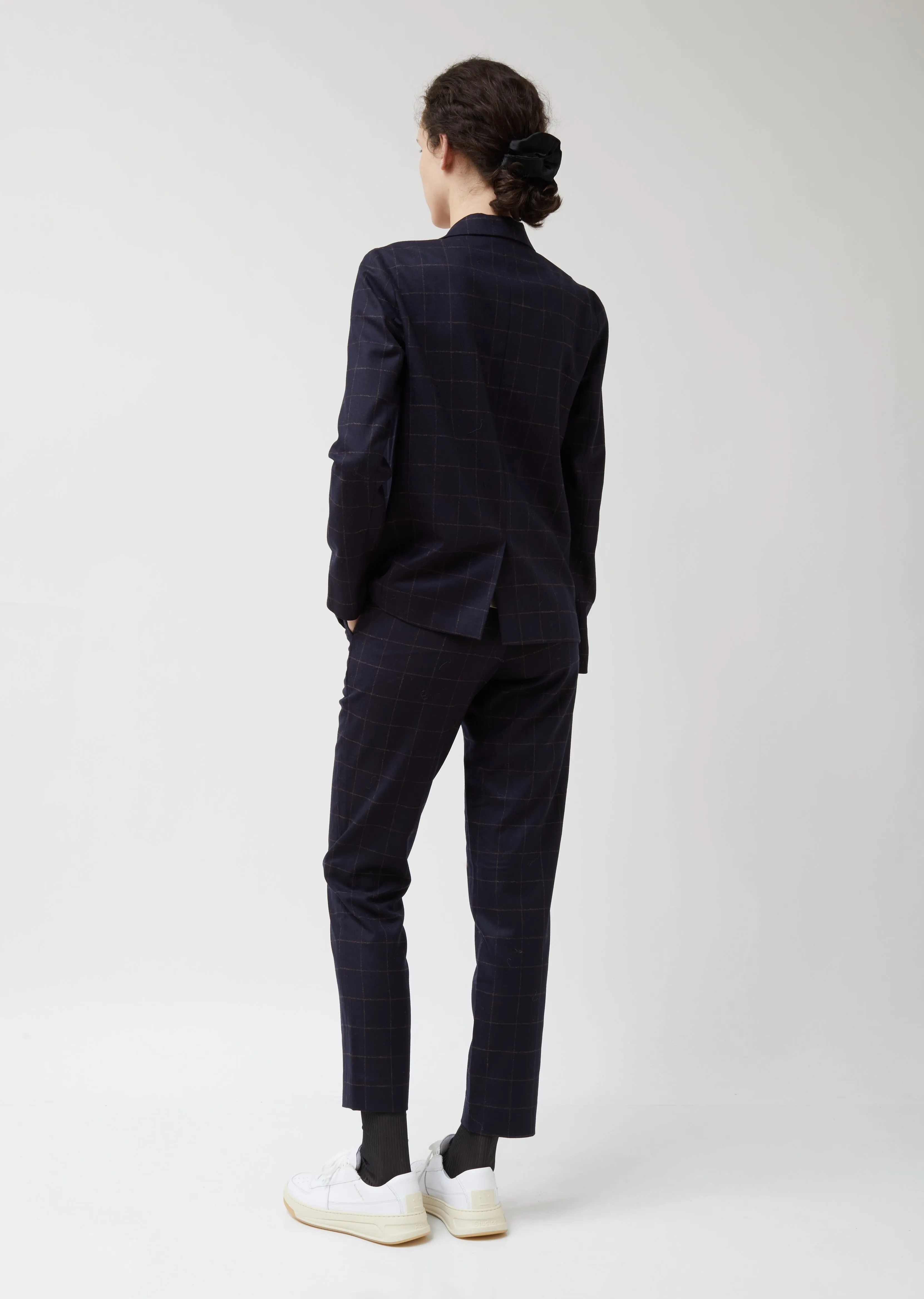 Navy Wool Windowpane Perfect Blazer