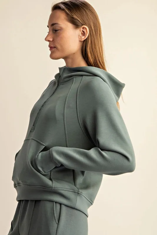 Plus - Modal Poly Span French Terry Pullover Jacket SAGE LEAF