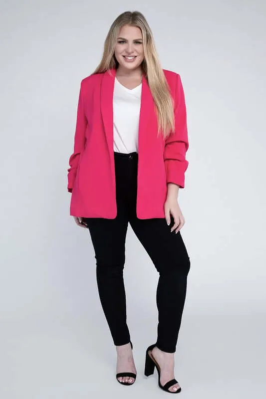 Plus Size Shawl Lapel Blazer