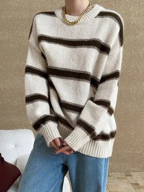 Shirley Casual Striped Knitted Woman Sweater