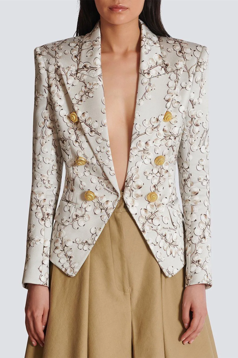 Six Button Printed Jacket