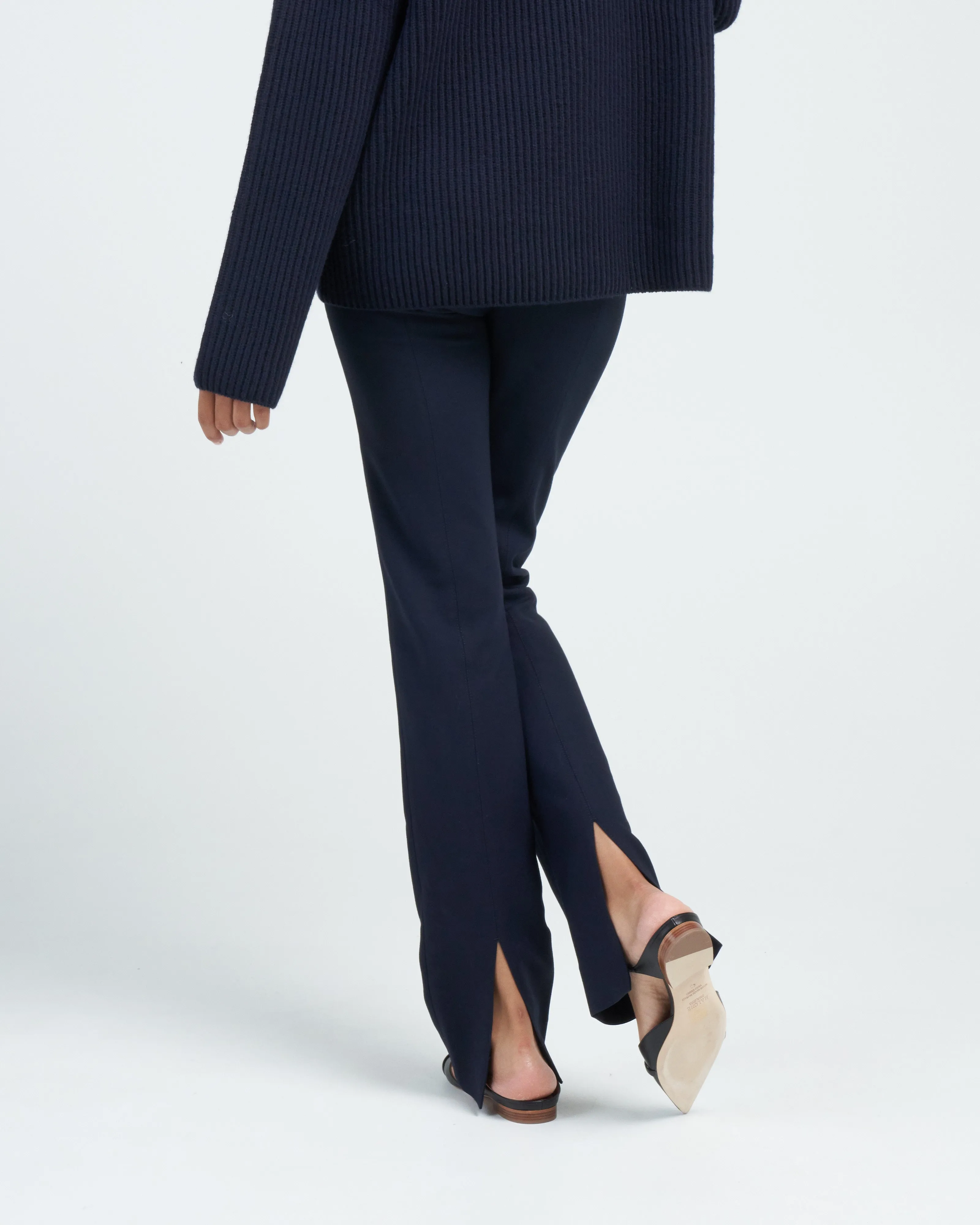 slim crepe suit trousers - navy