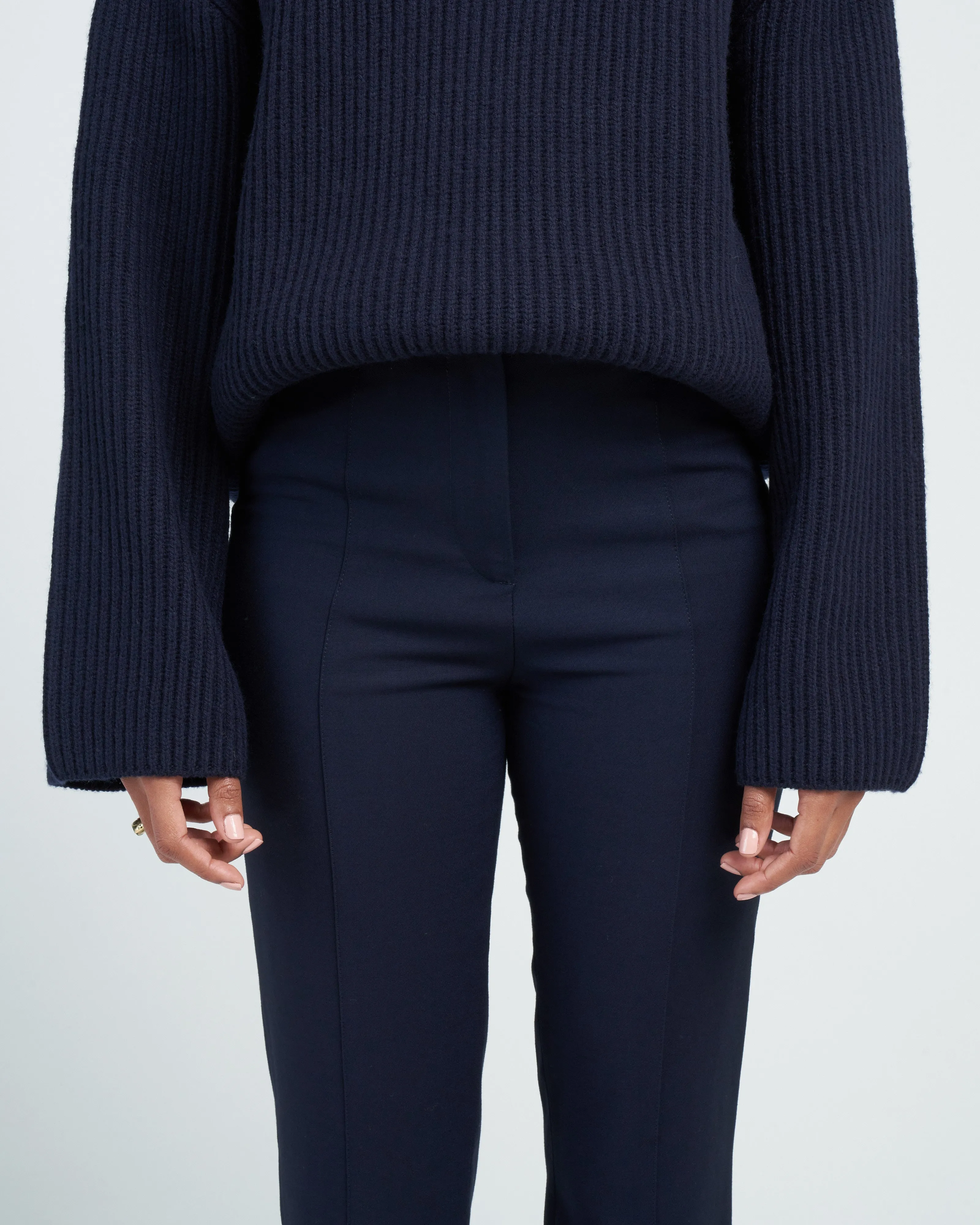 slim crepe suit trousers - navy