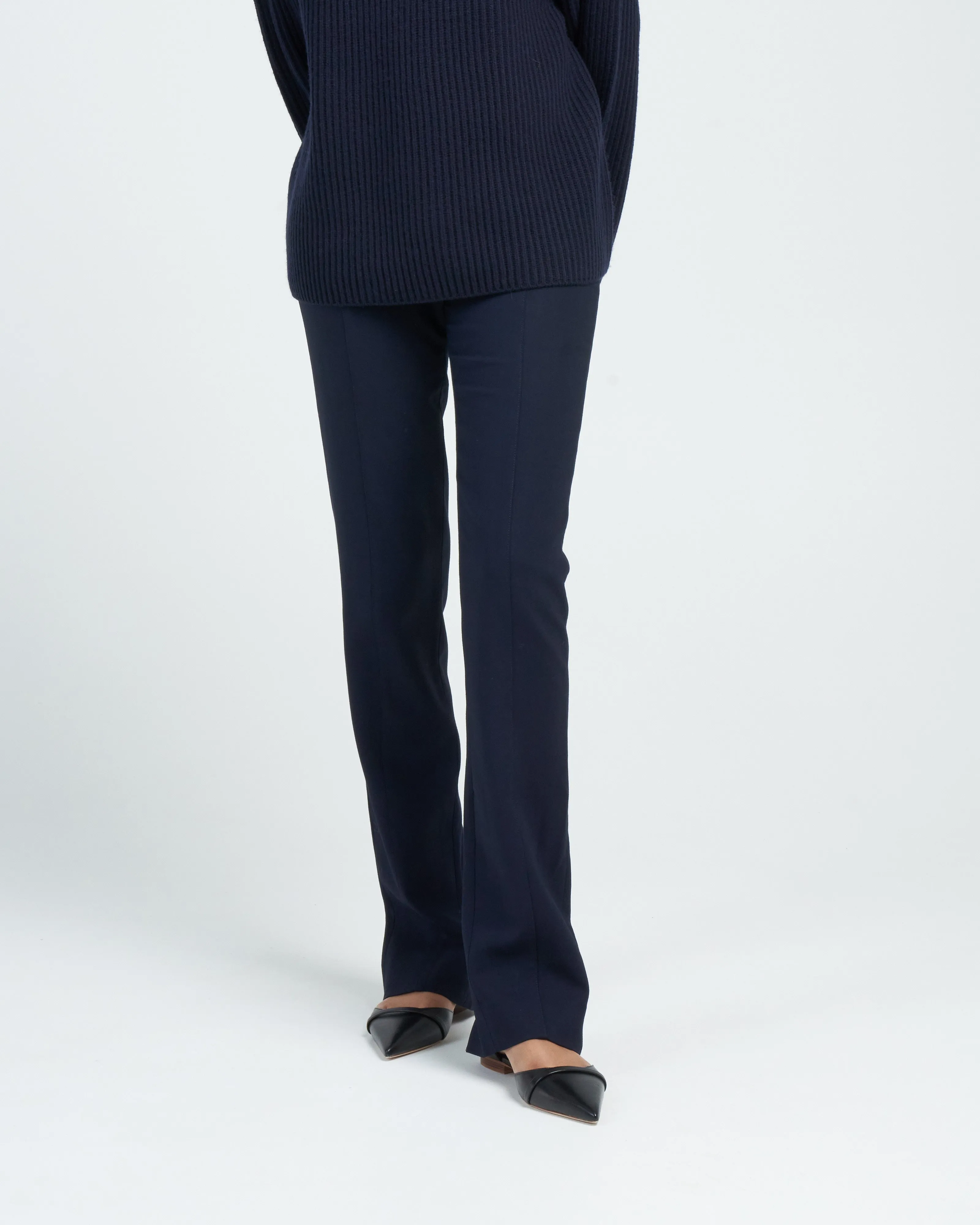 slim crepe suit trousers - navy