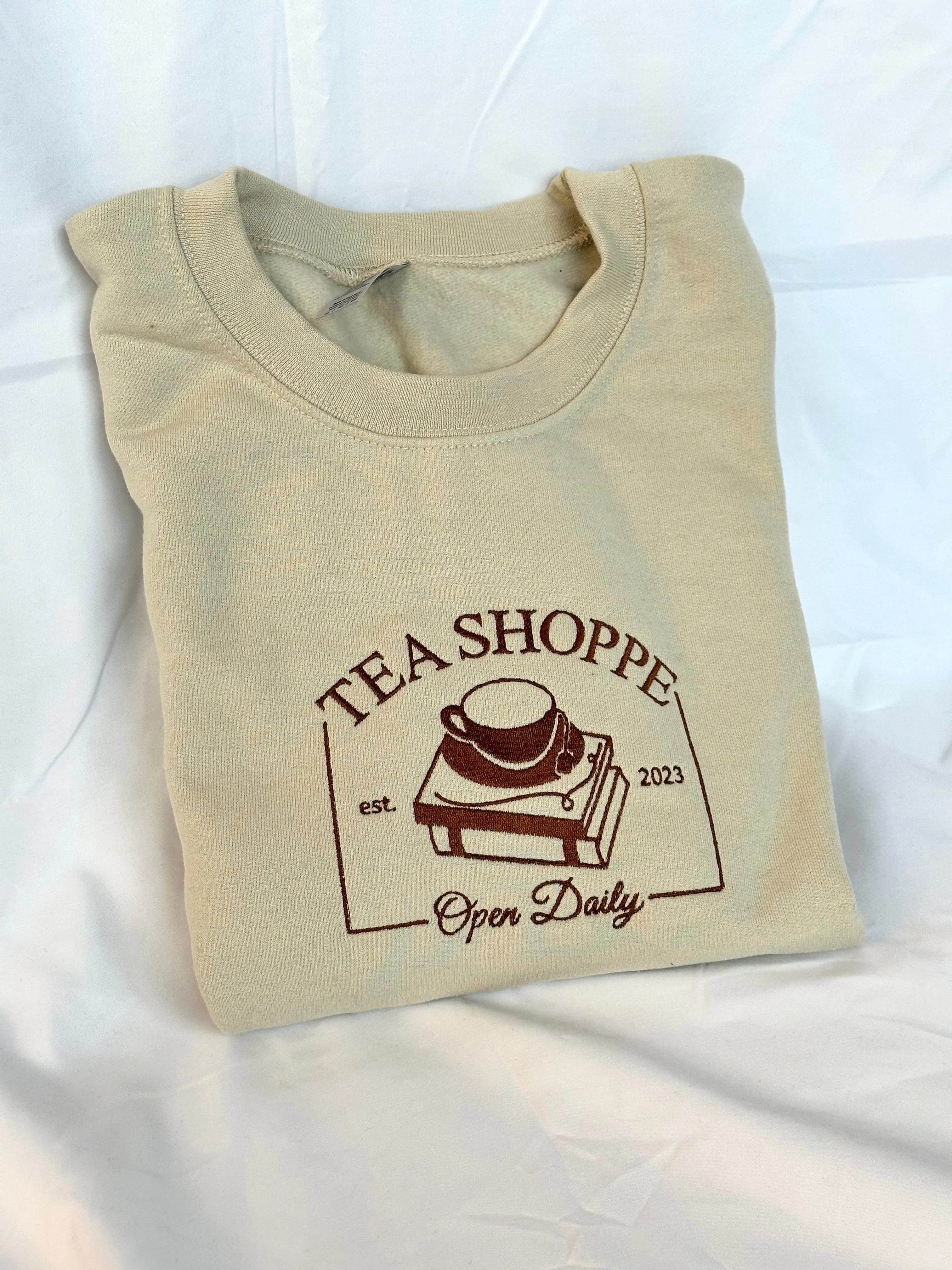 Tea Shoppe Embroidered Sweatshirt