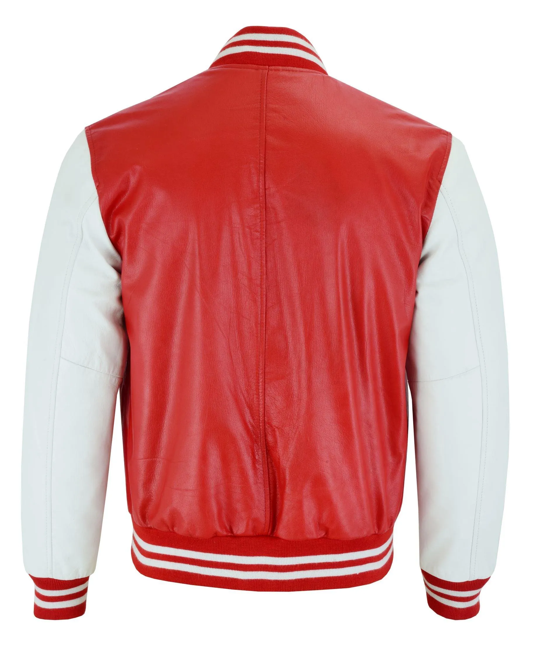 Warrior Gears Classic Hybrid Varsity Jacket for Kids, Toddler Letterman Bomber Jacket for Boys, Unisex Varsity   Jacket Girls, Red Leather Body & White Cowhide Leather Sleeves