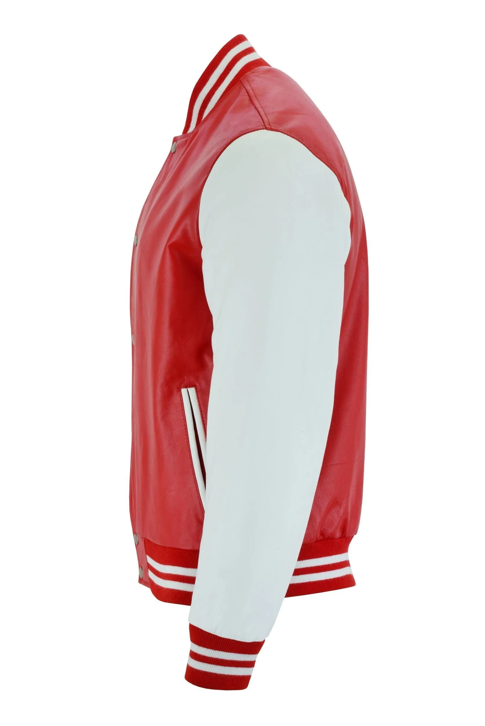 Warrior Gears Classic Hybrid Varsity Jacket for Kids, Toddler Letterman Bomber Jacket for Boys, Unisex Varsity   Jacket Girls, Red Leather Body & White Cowhide Leather Sleeves