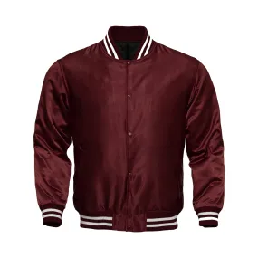 Women Satin Jacket Maroon